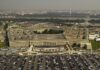 pentagon, washington dc, military, nature, headquarters, vehicles, parking, sky, landscaper, known, famous, landmark, architecture